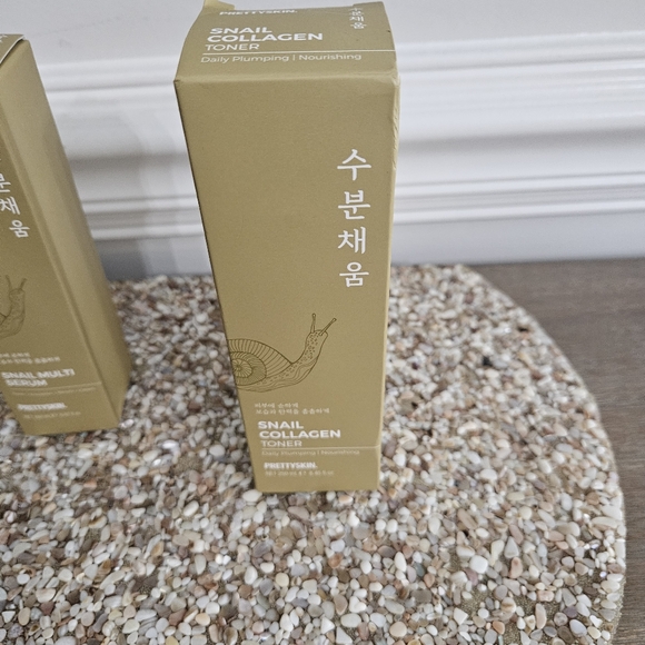 Prettyskin Snail Collagen SERUM & TONER SET DAILY PLUMPING NOURISHING NEW - Picture 7 of 9